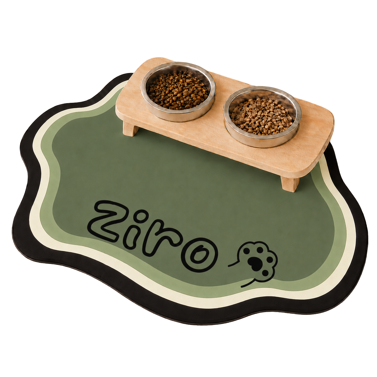 Personalized Pet Feeding Mat — Custom Name, Diatomite