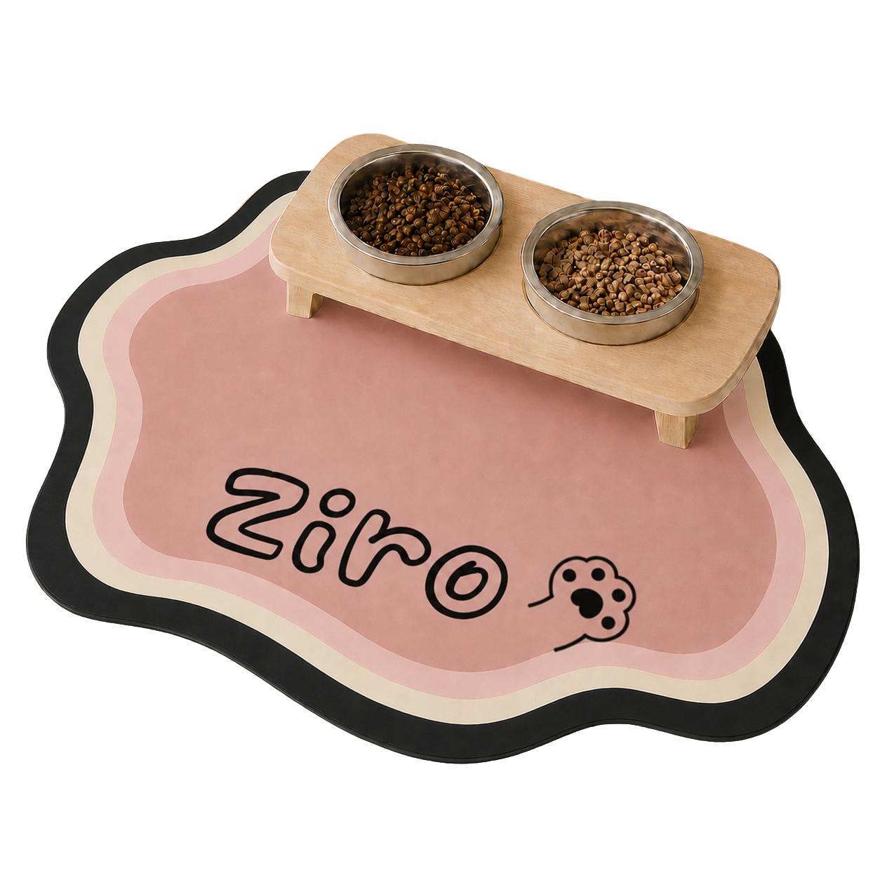 Personalized Pet Feeding Mat — Custom Name, Diatomite
