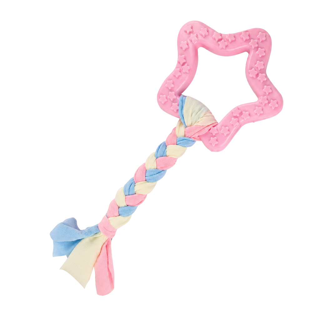 Pink Dog Toy Set — Soft Rubber Chew Toys for Small & Medium Dogs