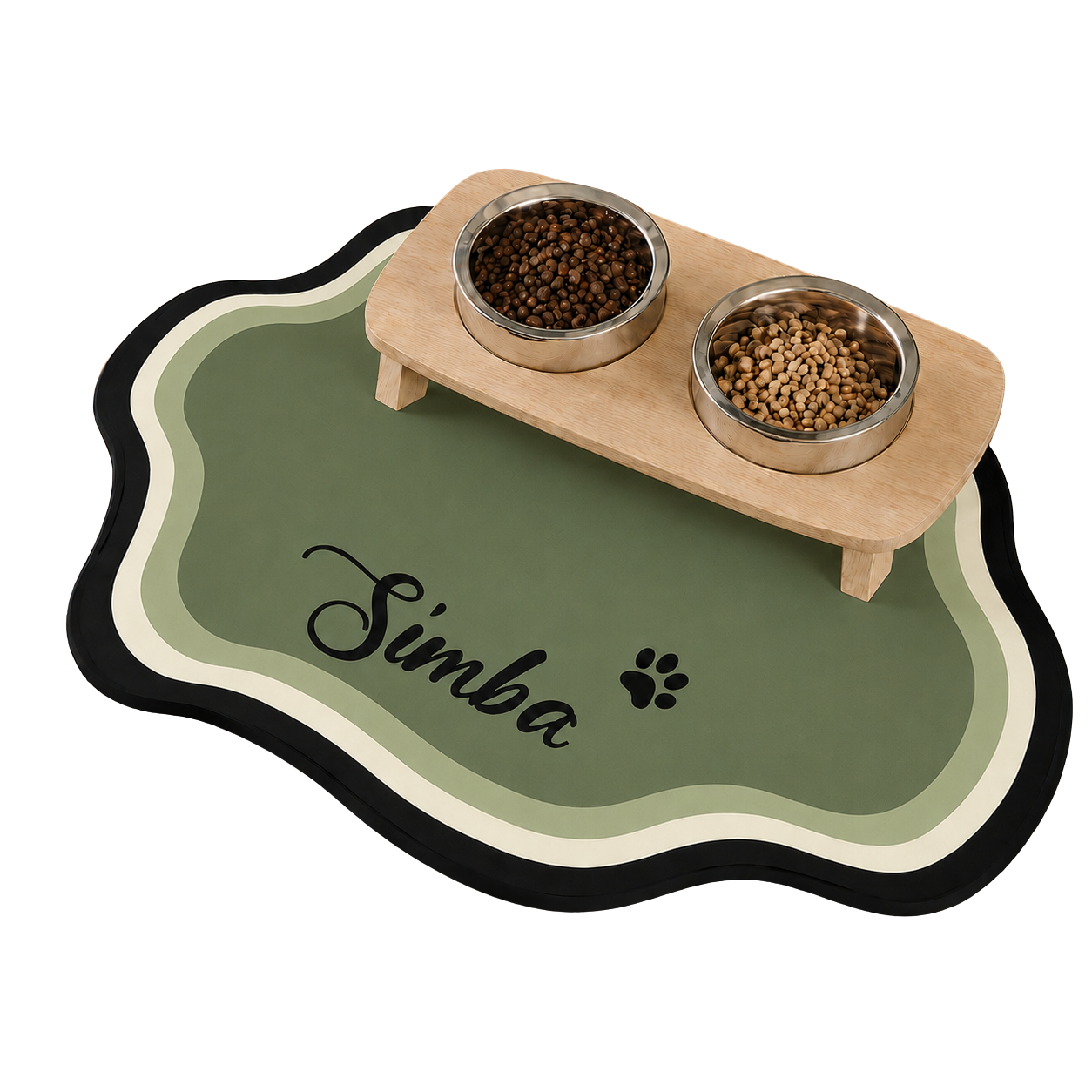 Personalized Pet Feeding Mat — Custom Name, Diatomite