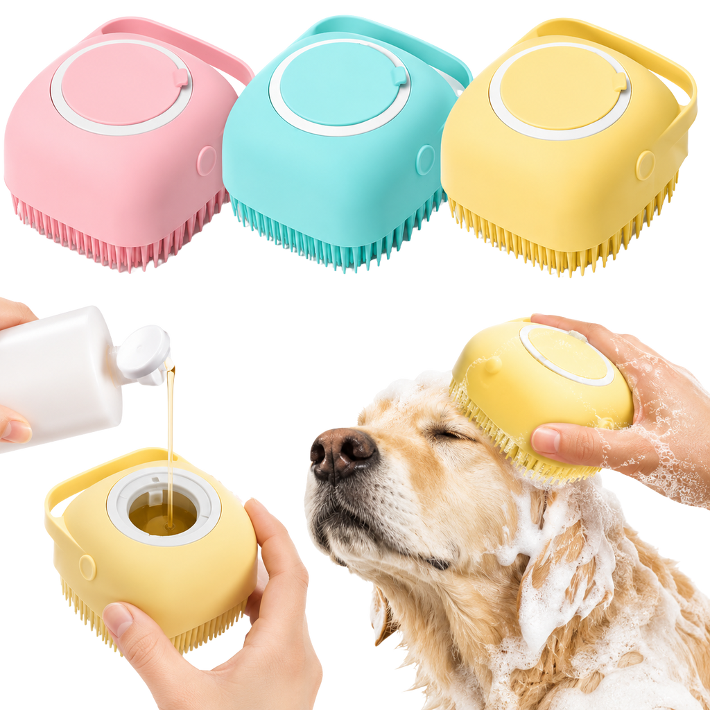 2-in-1 Calming Bath Brush - Massage & Shampoo Dispenser